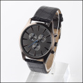 fashion embossed leather straps men classic watch quartz, japan movt watch factory